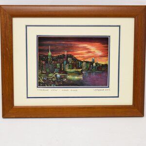 Harbour View Hong Kong Sunset 3D Wall Art Diorama Miniature Framed Signed 2002